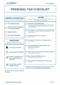 Tax Preparation Checklist Personal pdf